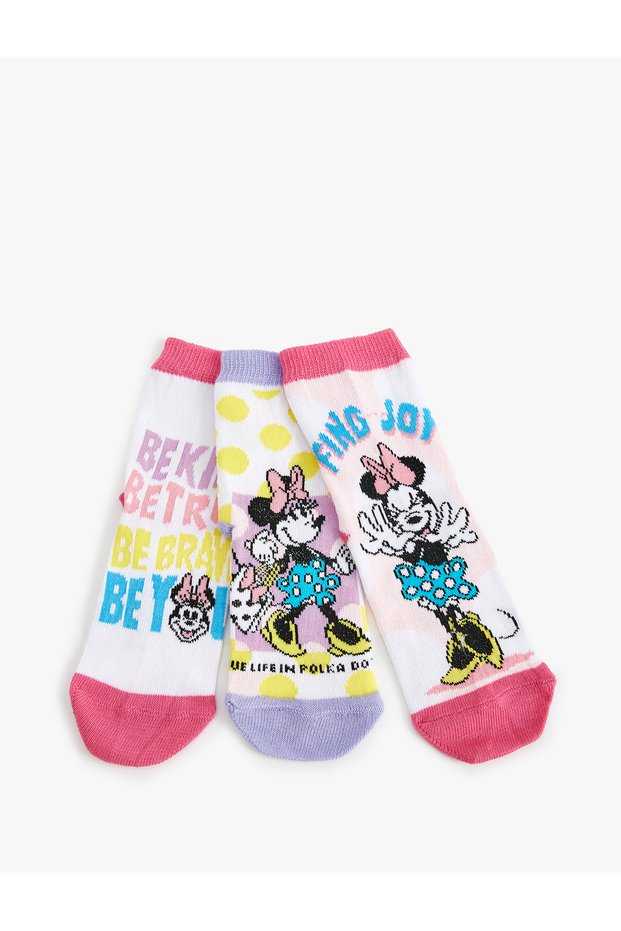 Set of 3 Minnie Mouse Printed Socks Licensed