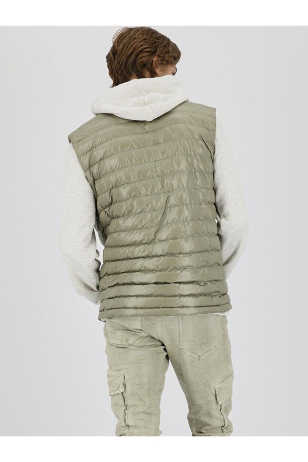 Fermuarlı Şişme Yeşil Yelek - 3