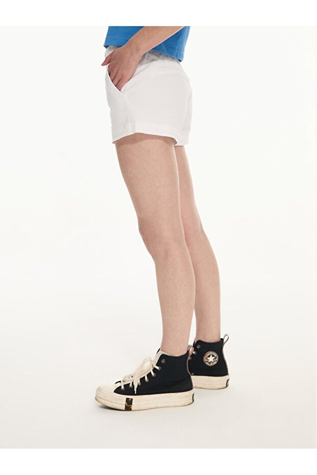 Gabardin Mini Beyaz Şort - 4