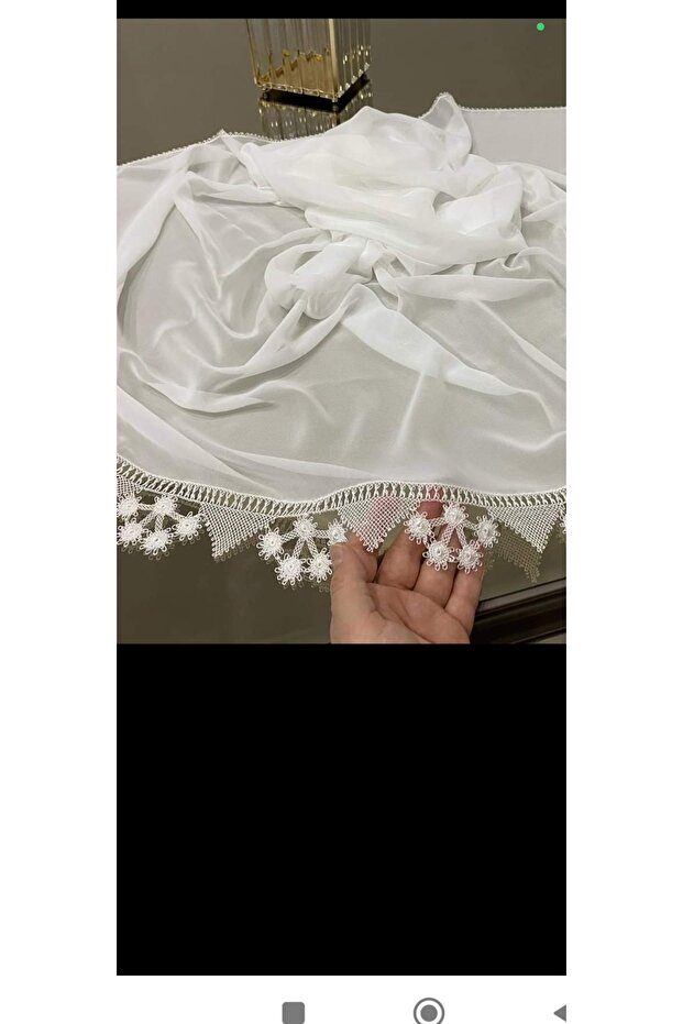 Needlepoint Off-White Pentacle Cherry Pattern Prayer Cloth - 1