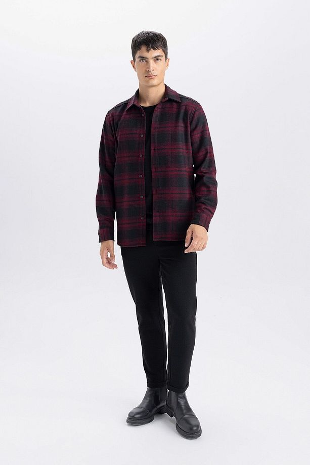 Regular Fit Kareli Flanel Uzun Kollu Gömlek E0983ax24wn - 2
