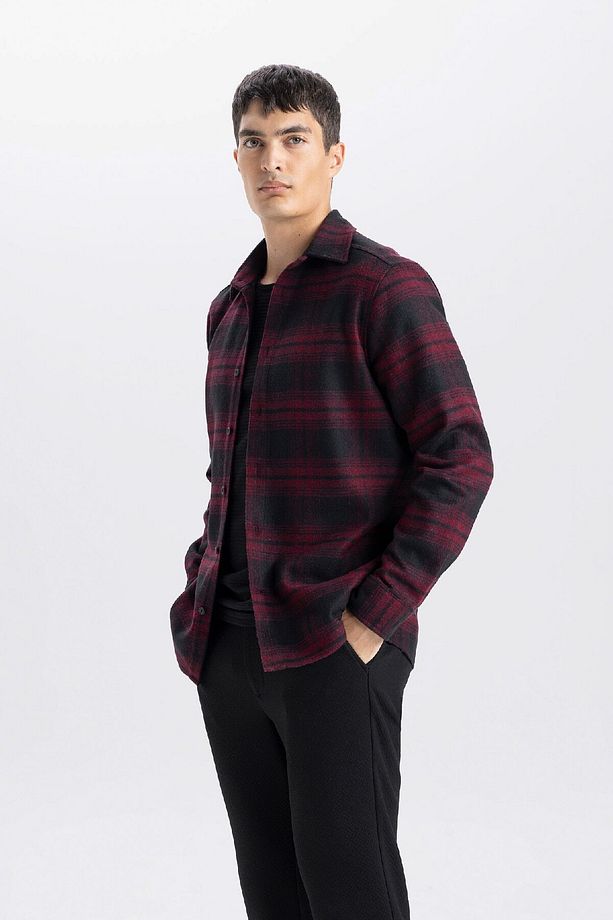 Regular Fit Kareli Flanel Uzun Kollu Gömlek E0983ax24wn - 3