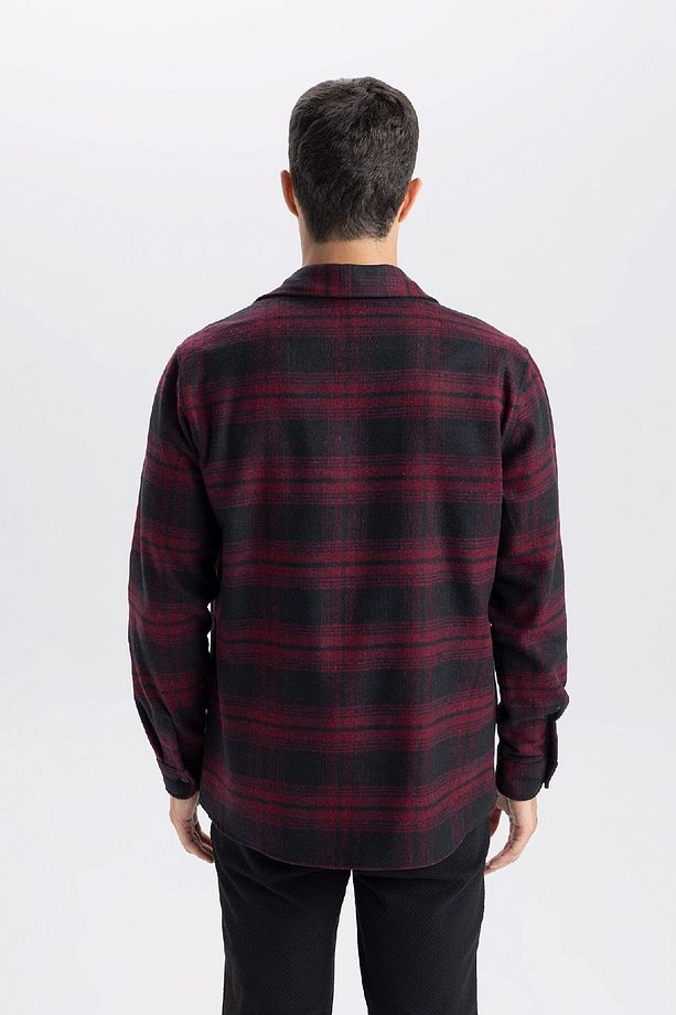 Regular Fit Kareli Flanel Uzun Kollu Gömlek E0983ax24wn - 6