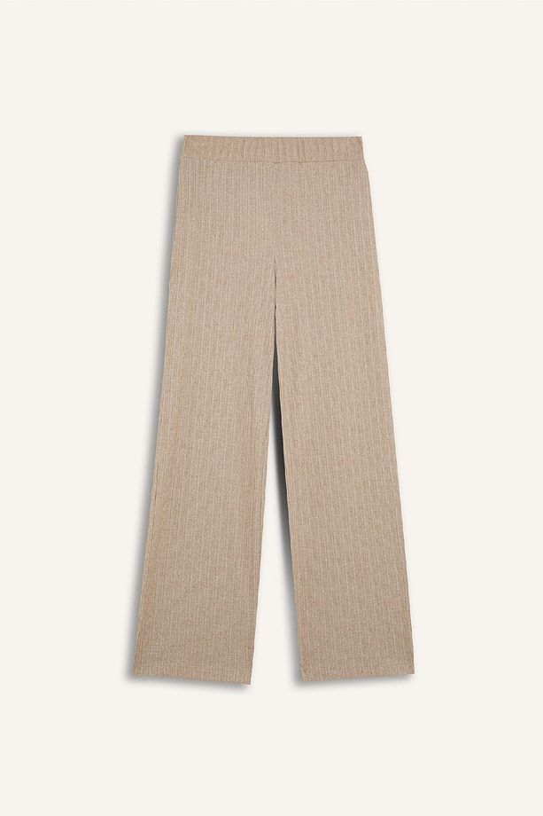Regular Beli Lastikli Basic Düz Fit Fitilli Kaşkorse Geniş Paça Pantolon D7437AX24WN - 1