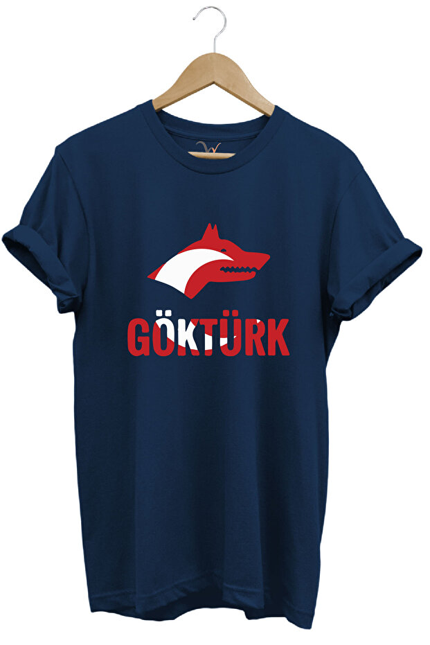 Turkey Turkish Bozkurt Printed Moon Star Red White Wolf and Gokturk Writing Regular Fit T-Shirt