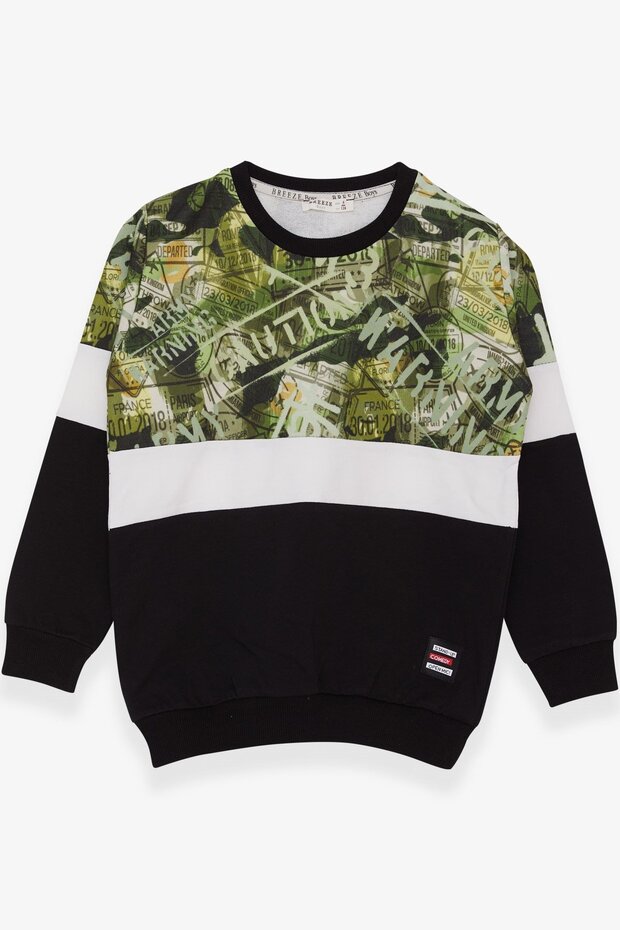 Boy's Sweatshirt Patterned 6-12 Years, Black