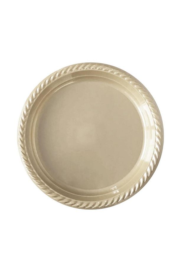 Kullan At Renkli Krem Renk Parti Davet Plastik Tabak - 22 Cm. - 25 Adetlik Paket - 2