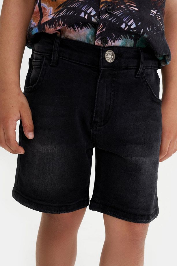 BG Store Erkek Çocuk Siyah Şort 23SS0NB3112 - 3