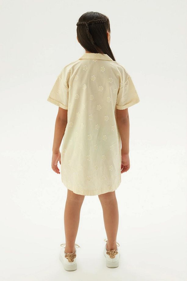 BG Store Kız Çocuk Sarı Pijama Elbise - 4