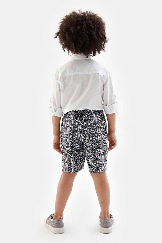 Bg Store Erkek Çocuk Desenli Şort 23ss1nb3122 - 4