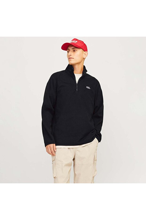 Corp Logo Men's Black Fleece Sweatshirt (12258490-B)