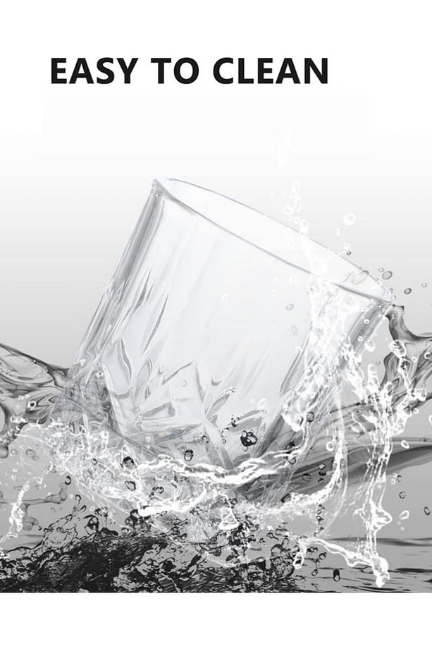 Viski Kokteyl Bardağı Kadehi 360 Dönen Cam Bardağı 2li Set 300ml - 3