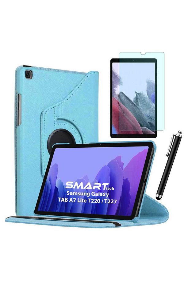 Samsung Galaxy Tab A7 Lite T220 T227 Kılıf Ekran Koruyucu Kalem Set - 1