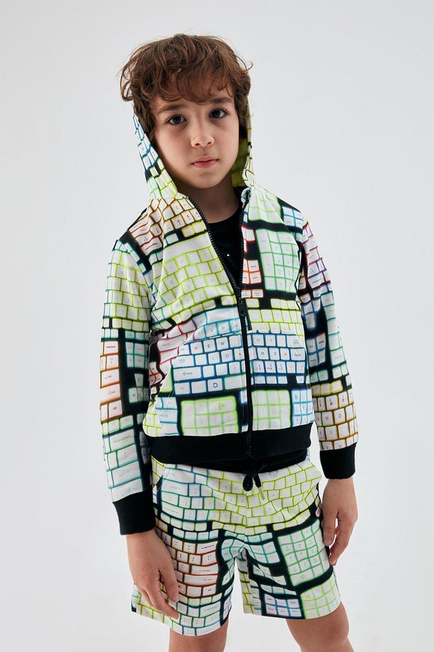 Bg Store Erkek Çocuk Desenli Eşofman Üstü 23pssnb3406 - 2