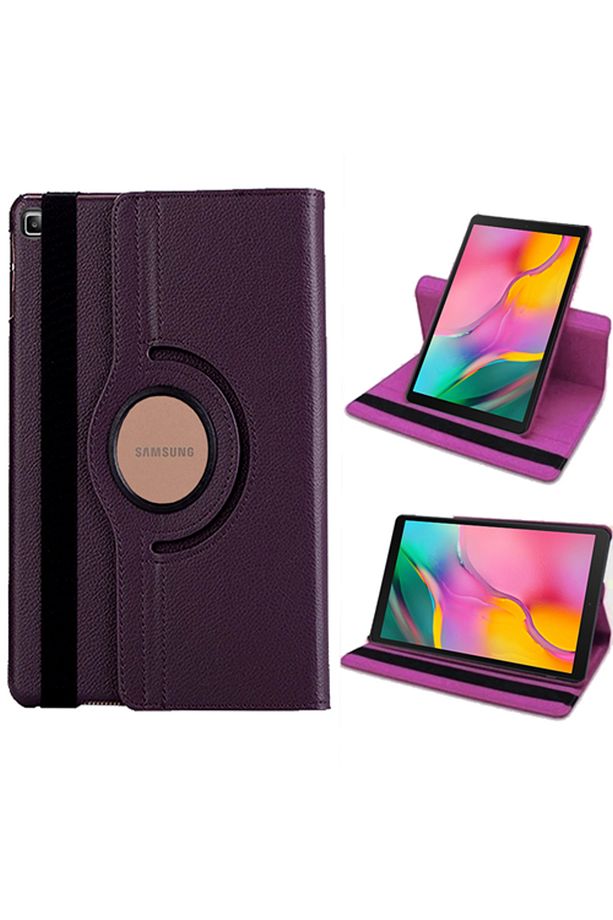 Samsung Galaxy Tab T510 Döner Stand Tablet Kılıfı Mor - 3