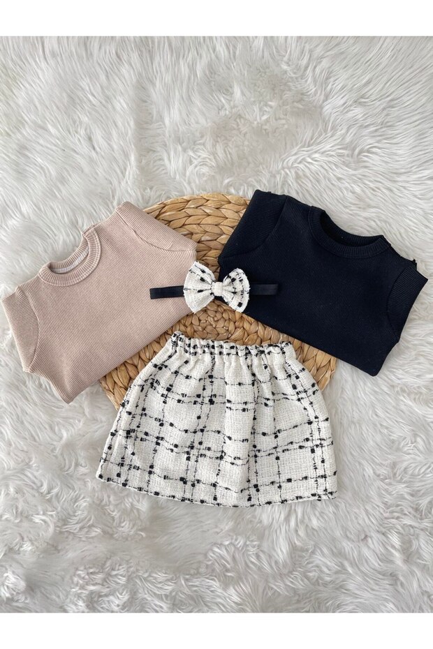 GIRL CHILD 2 BODYSUITS 1 CHANEL SKIRT SET