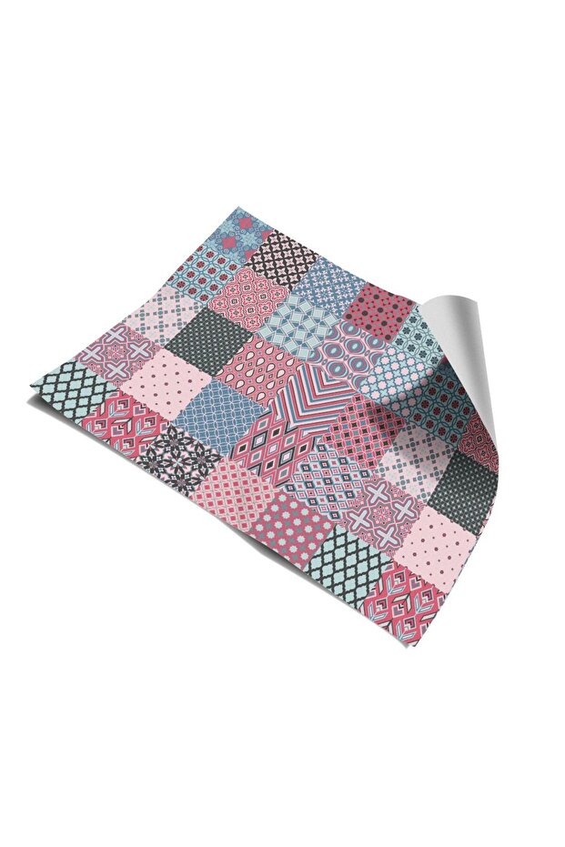 Mutfak Tezgah Arası Kendinden Yapışkanlı Folyo Kaplama Pembe Mavi 60cmx100cm - 4