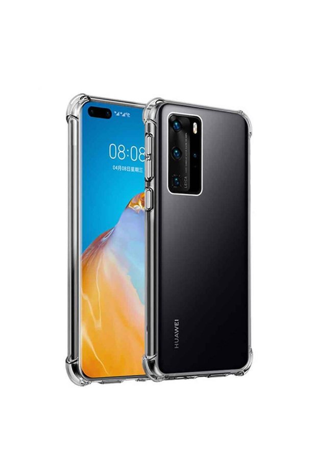 Huawei P40 Transparent Silicone Case with Shock Absorbing Impact Absorber