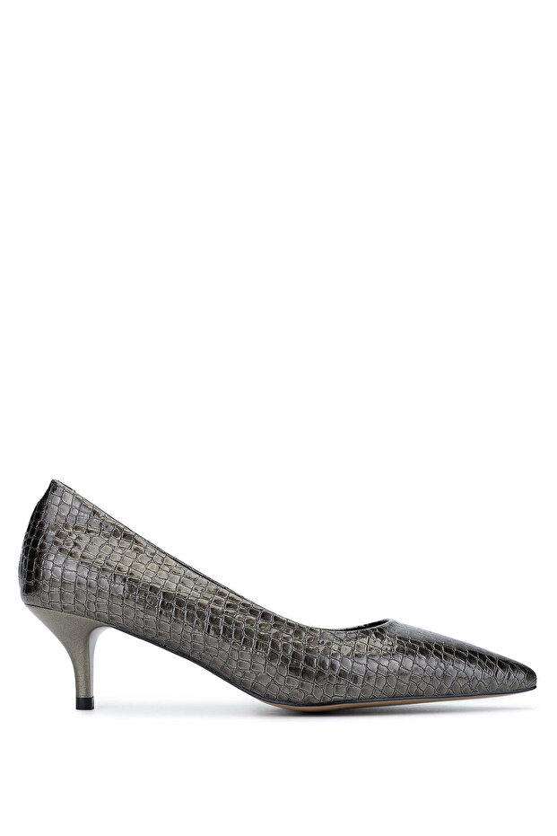 Women's Genuine Leather Anthracite Stiletto Shoes
