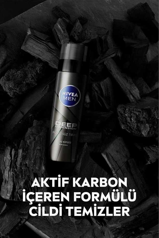 MEN Erkek Tıraş Jeli Deep Dimension Aktif Karbon 200ml, Kusursuz ve Kaygan Tıraş, Sakal Temizleyici - 3