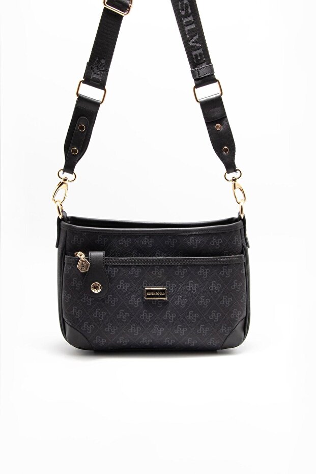Black - Black Monogram Women's Crossbody Bag Sp1160