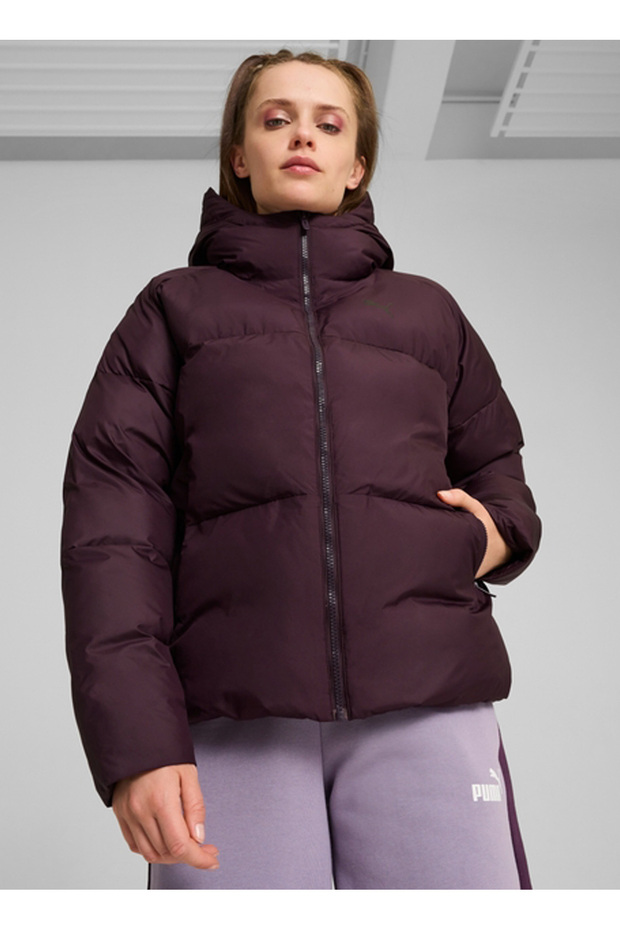 Burgundy Women's Coat 62648944 Poly Puffer Jacket