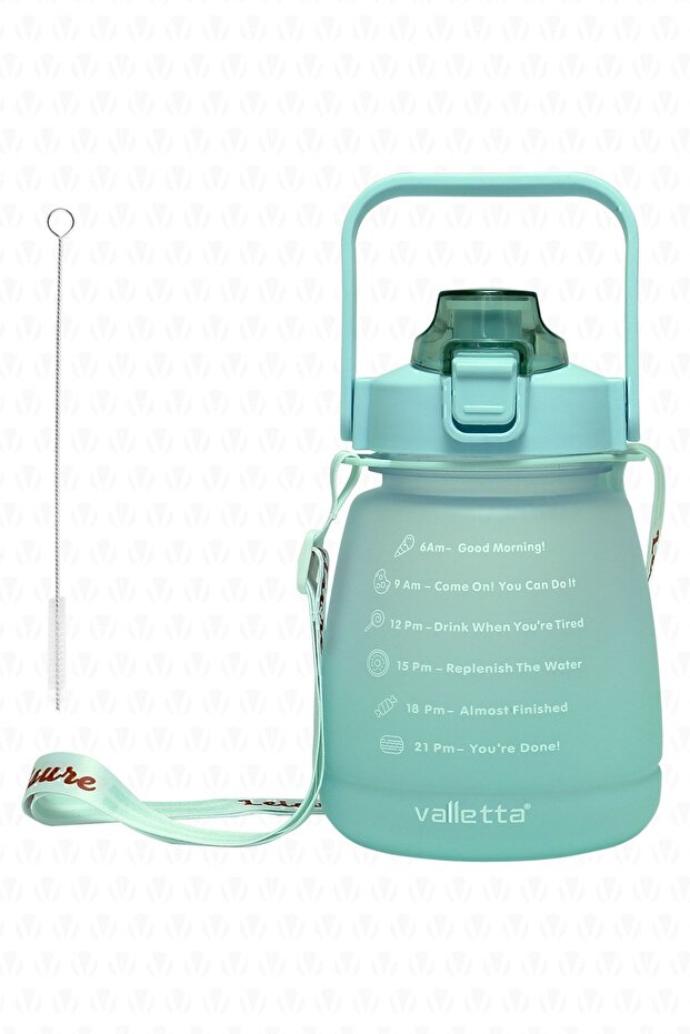 Lusca Bpa Free Motivational Water Bottle 1.3 Lt Green Water Bottle, Water Bottle, Water Bottle