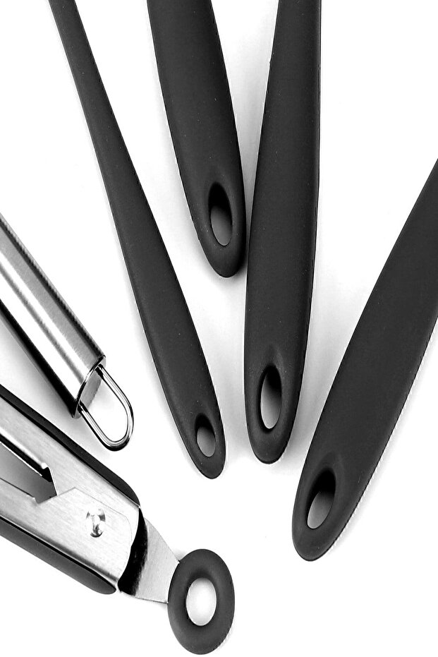 مجموعة ملاعق مسطحة من 10 قطع باللون الأسود - 7