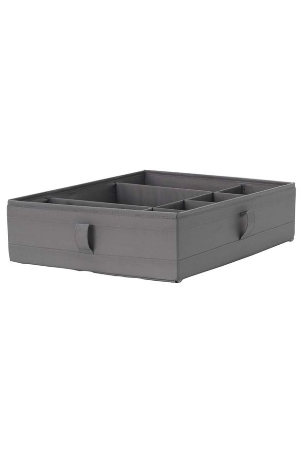 Box with Drawer and Compartments, Dark Gray Color MeridyenDukkan 44x34x11 cm Jewelry-Belt-Accessory Organizer O