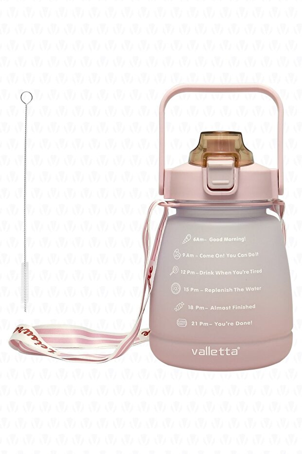 Lusca Bpa Free Motivational Water Bottle 1.3 Lt Pink Water Bottle, Water Bottle, Water Bottle