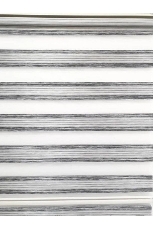 Bambu Geniş Pliseli Renk Geçişli Bambu-gri Zebra RZ-66005 - 1