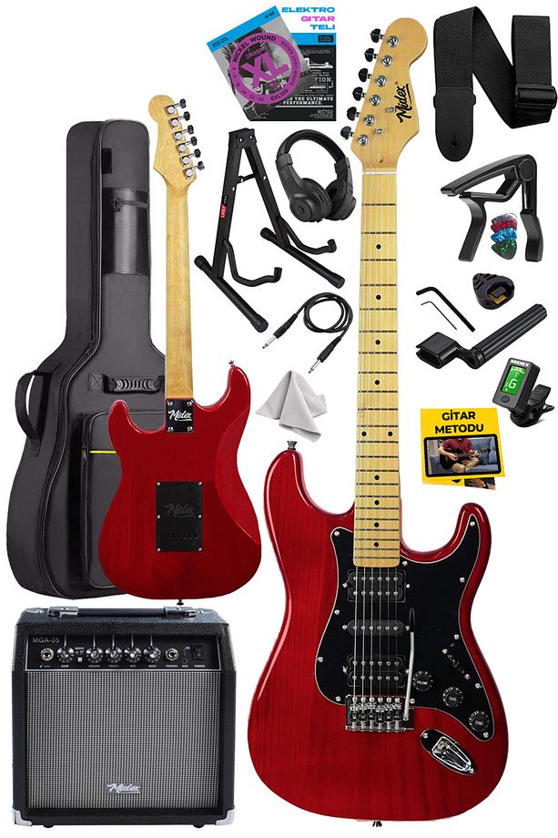Rph-40rd-35amp 35w Amfili Elektro Gitar Seti Hsh Manyetik Maple Klavye - 2