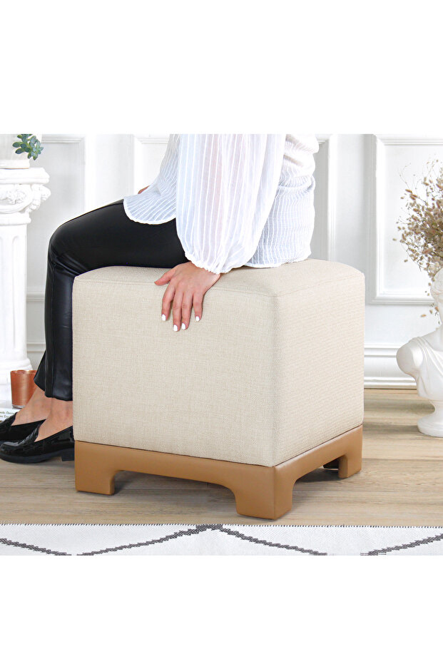 Lenover Puf - Krem Bej - 3