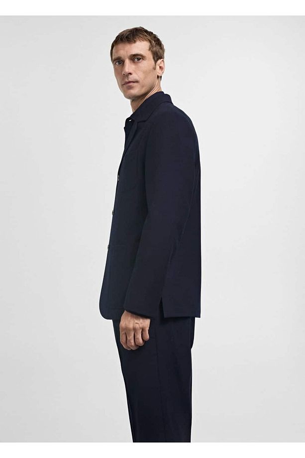 Slim fit %100 saf yün blazer ceket - 5