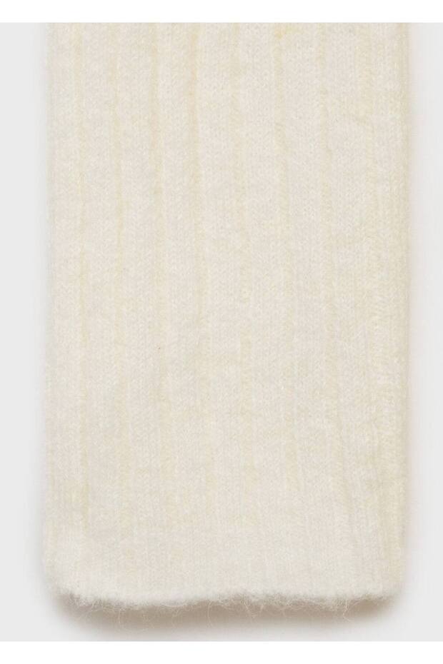 Yırtmaçlı ribana triko elbise - 5