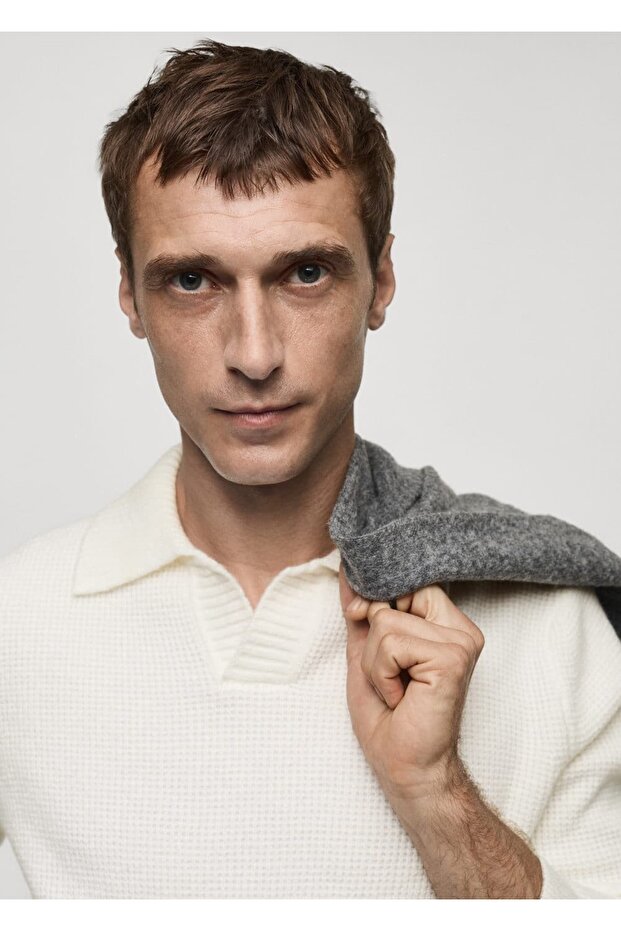 Normal kesim triko polo gömlek - 7