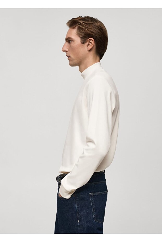 Perkins Yaka Pamuklu Tişört - 5