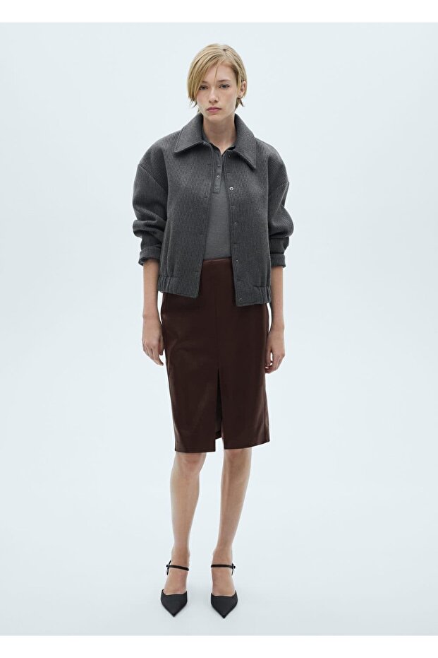 Deri görünümlü kalem etek - 2