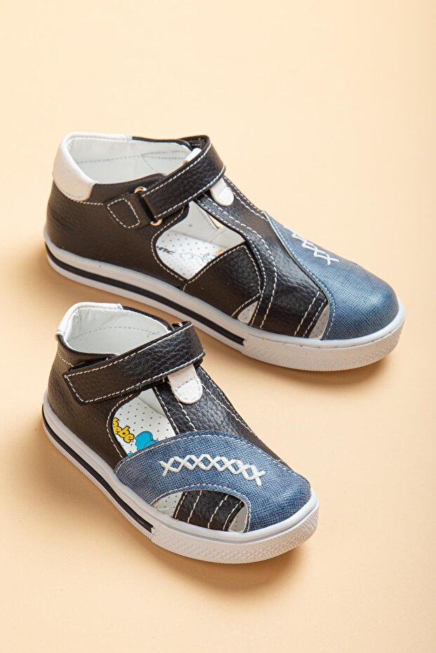 Şirinbebe Şiringenç Saraçlı Model Blue Men's First Step Baby Kids Shoes Sandals