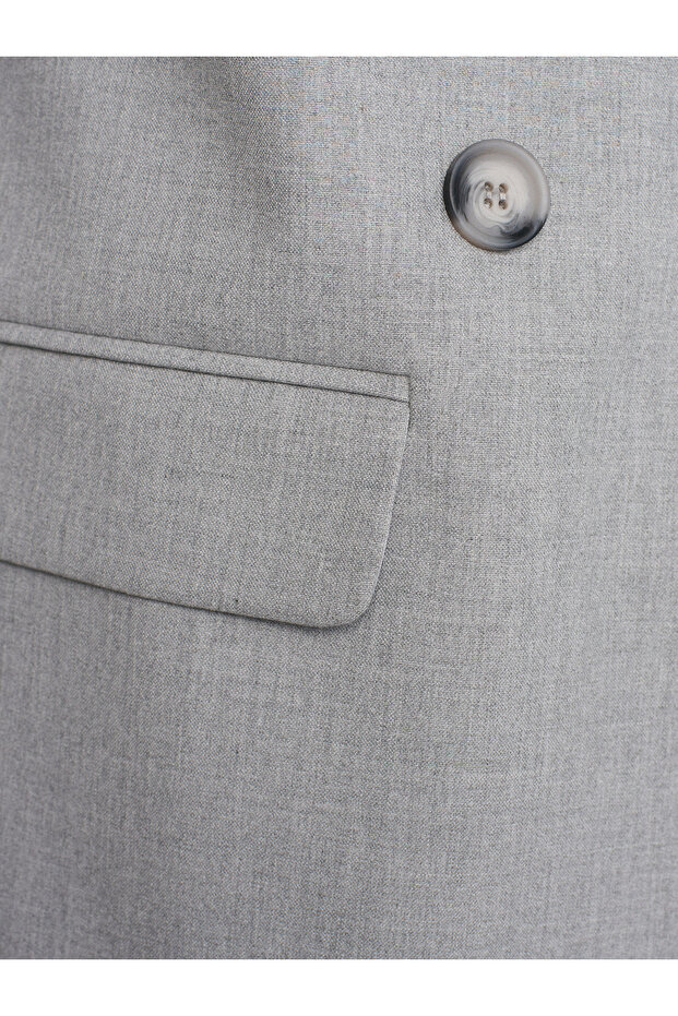 60747 سترة مزدوجة الصدر - رمادي فاتح - 4