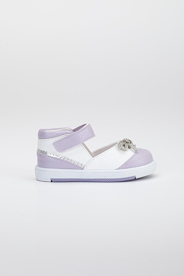 Şirinbebe Cırtlı Taşlı Lila Kız İlkadım Bebek Ayakkabısı - 2