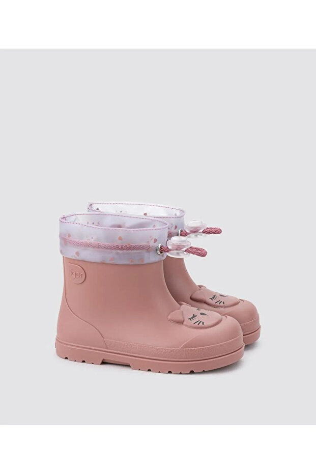 W10322 Mendi Gato Girl's Rain Boots Dusty Rose