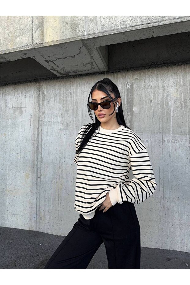 Çizgili Sweatshirt