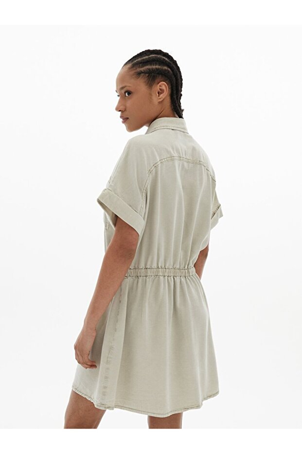 Denım Gri Elbise - 4