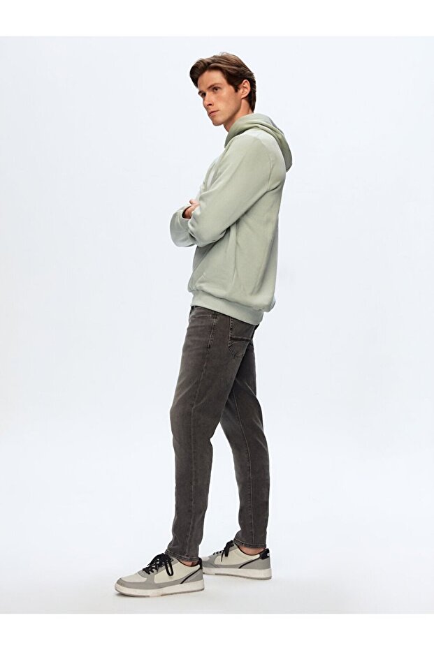 Logolu Kapüşonlu Yeşil Sweatshırt - 3