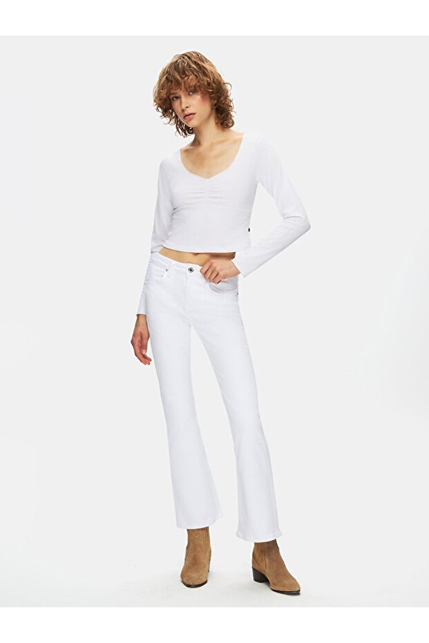 Lissue Cropped Flare Pants - 1