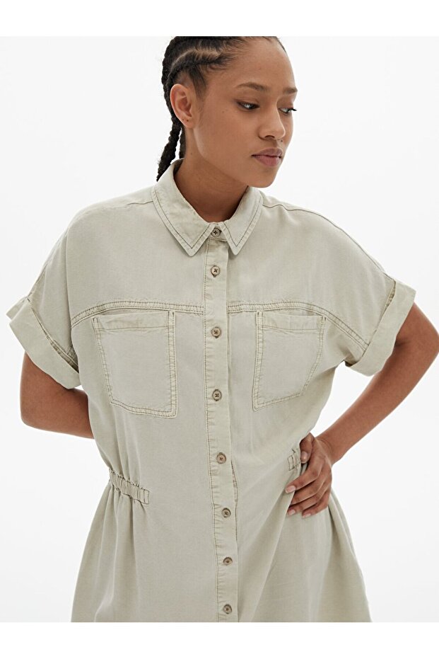 Denım Gri Elbise - 6