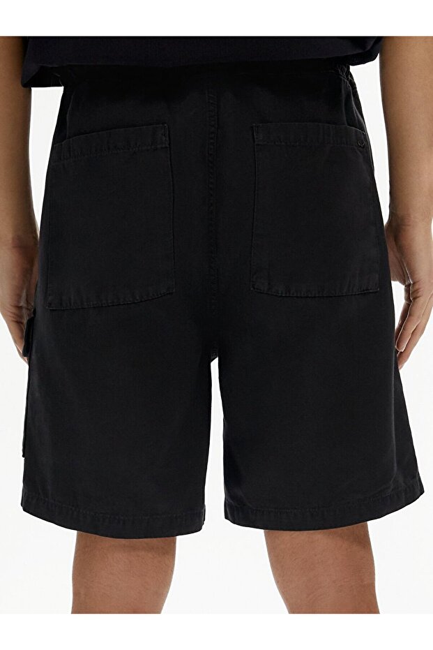 Gabardin Kargo Siyah Şort - 3