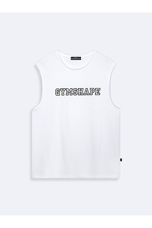 Sloganlı Beyaz Atlet - 1