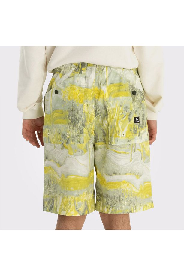 Marble Print Utility Erkek Krem Şort - 2